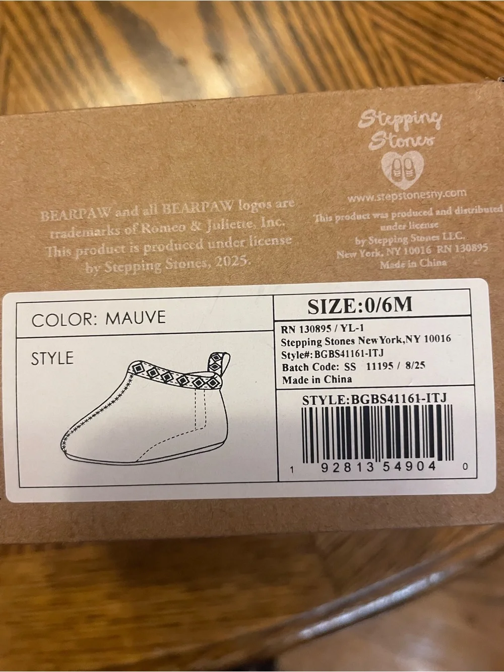 BearPaw Stepping Stones Pink Plush Lined Baby Booties